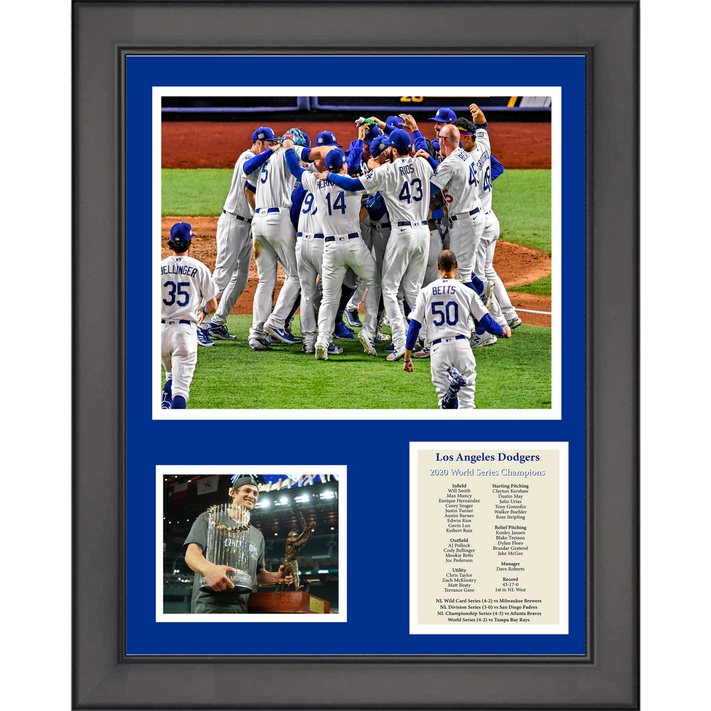 Framed Los Angeles Dodgers 2020 World Series Champions Corey Seager MVP 11"x14" Baseball Three Photo Collage (ONLINE ORDER ONLY)