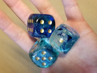 Nebula Oceanic/gold Luminary 7-Dice/16mm/12mm/30mm/Ten10's (Online Only)