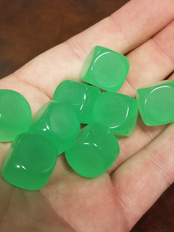 Green Glow in the Dark Blank d6 16mm Dice DIY (sold per die) (Online Only)