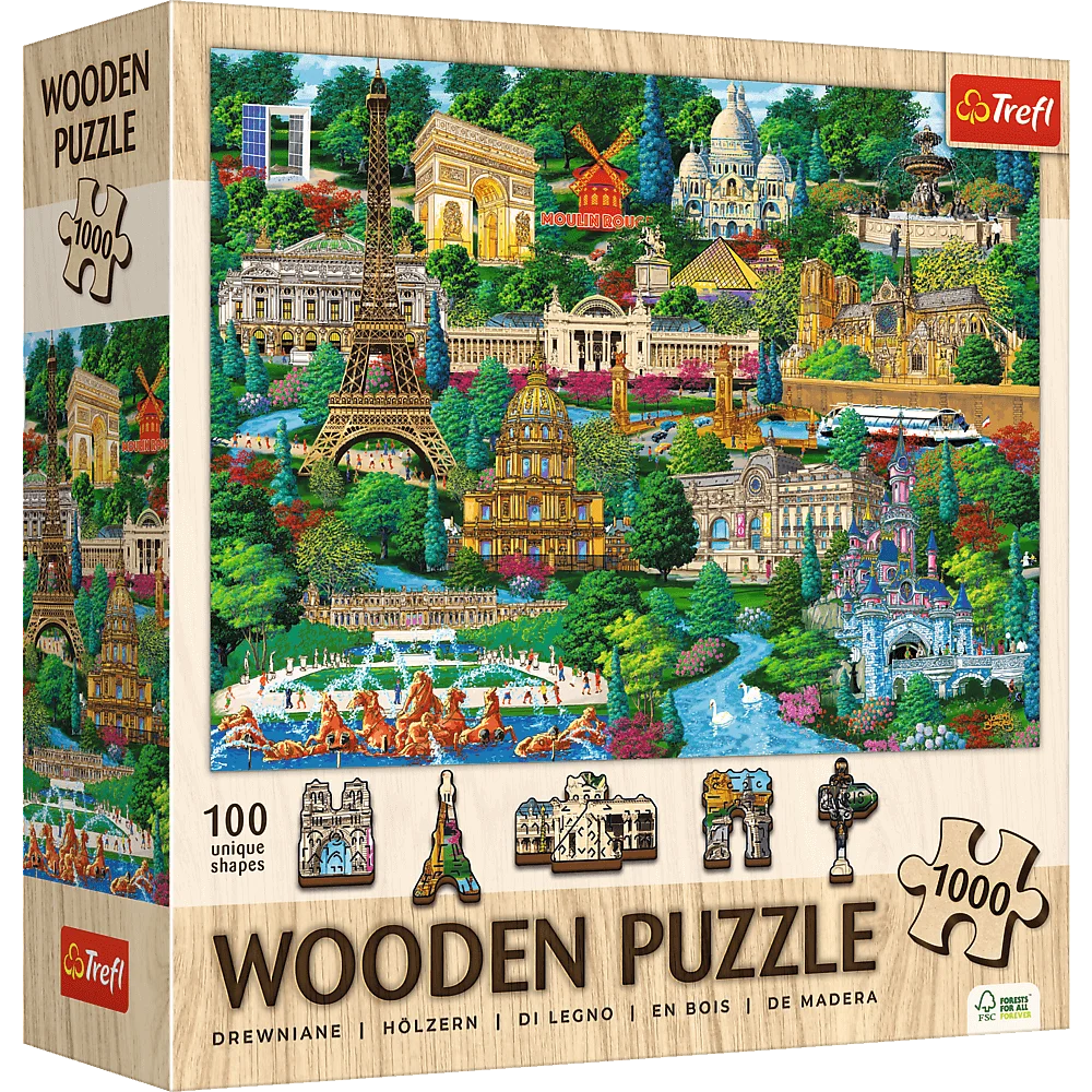 Trefl Wood France - Famous Places 1000 Piece Wooden Puzzle (ONLINE ORDER ONLY)