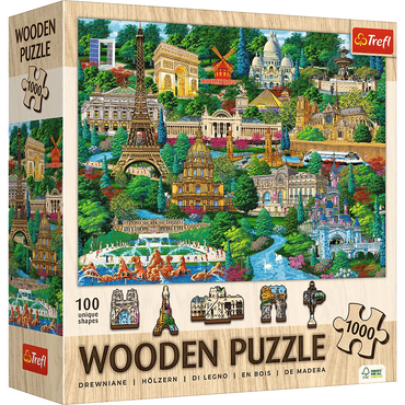 Trefl Wood France - Famous Places 1000 Piece Wooden Puzzle (ONLINE ORDER ONLY)