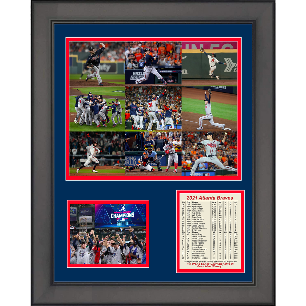 Framed Atlanta Braves 2021 World Series Champions 11"x14"Baseball Three Photo Collage (ONLINE ORDER ONLY)