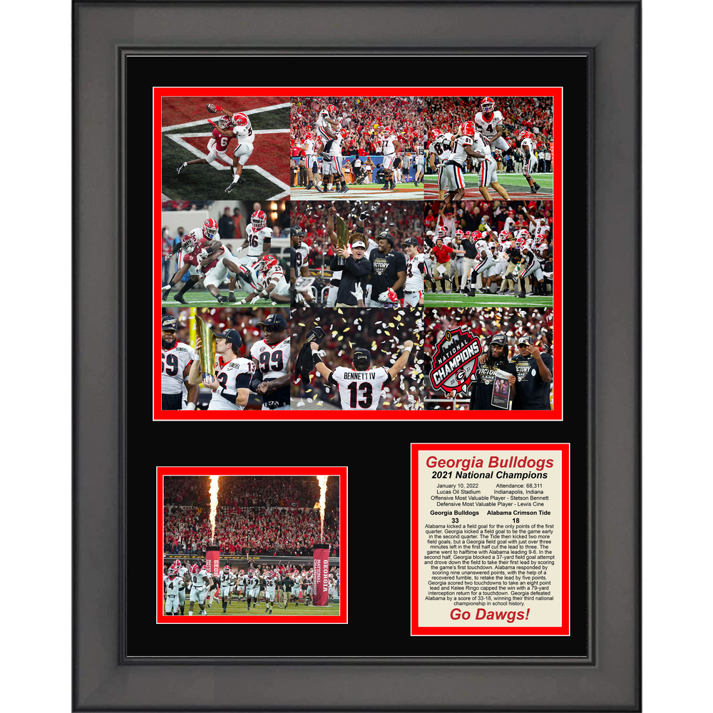 Framed Georgia Bulldogs 2021 National Championship Stetson Bennett MVP College Football 11"x14" Three Photo Collage (ONLINE ORDER ONLY)