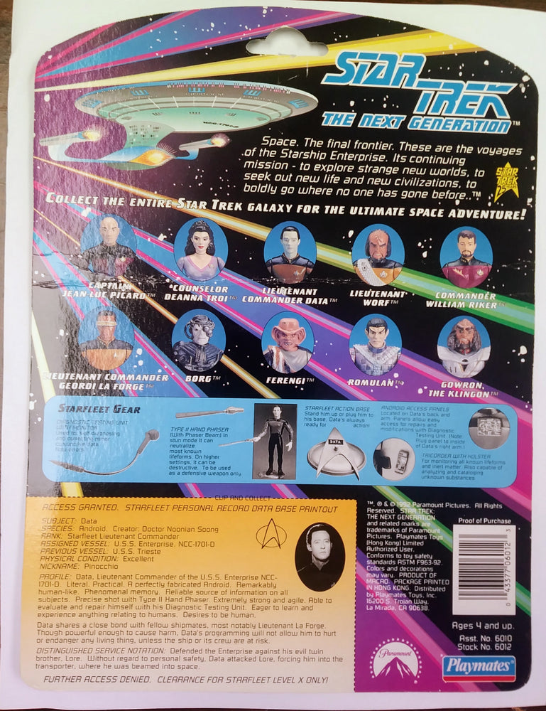 Star Trek action figure - Data (ONLINE ORDER ONLY)