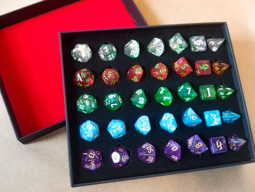 (Acrylic) 7-Dice Sets Gift Box | 5 Sets, Different Colors, Dungeons & Dragons Dice (Online Only)