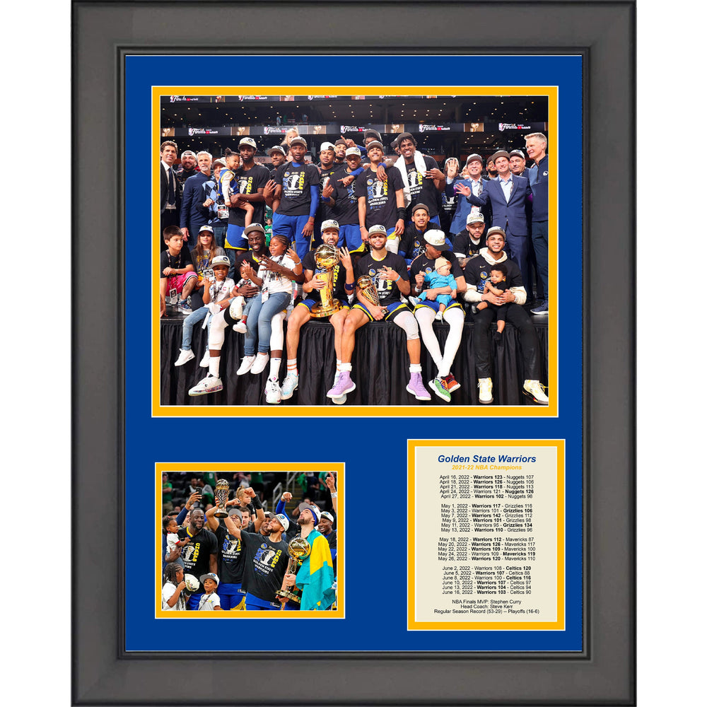 Framed Golden State Warriors 2021-2022 NBA Finals Champions 11"x14" Three Photo Collage (ONLINE ORDER ONLY)