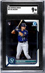 Graded 2022 Topps Bowman Chrome Cal Raleigh #51 Rookie RC Baseball Card SGC 9 Mint (ONLINE ORDER ONLY)