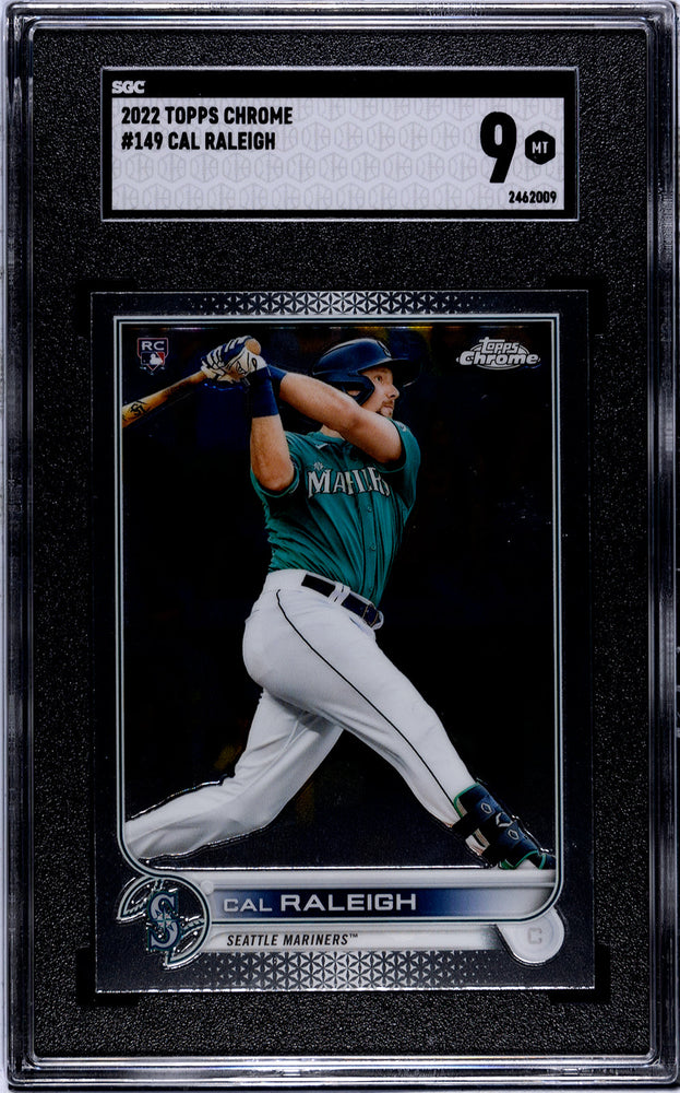 Graded 2022 Topps Chrome Cal Raleigh #149 Rookie RC Baseball Card SGC 9 Mint (ONLINE ORDER ONLY)