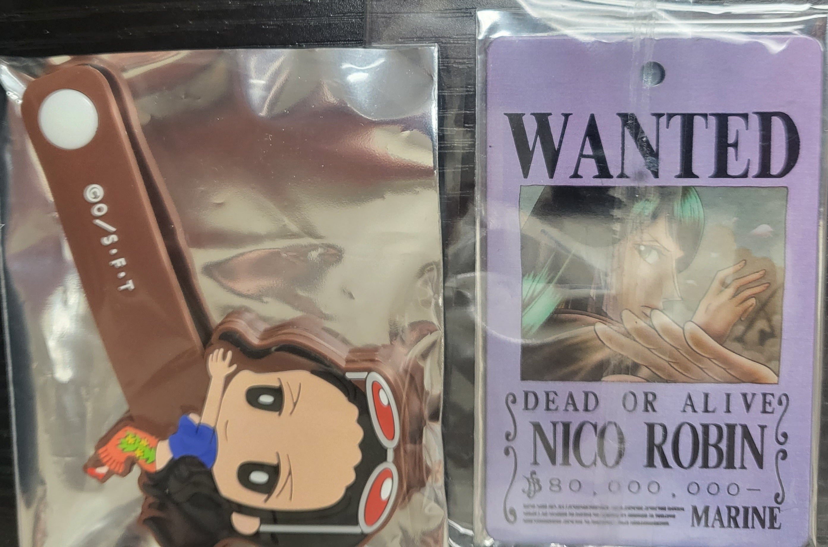 One Piece Niko Robin Metal Wanted Poster card and Bag Strap