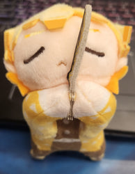 Agatsuma Zenitsu with sword Hug Chara Plush Mascot from Demon Slayer