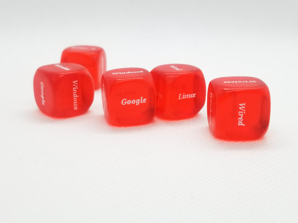 10x Red Computer Dice d6 | Tech Themed Dice 6-Sided 16mm Tech Dice 16mm (Online Only)