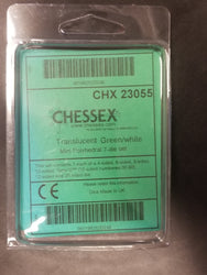 Chessex Translucent Green w/ White Mini Polyhedral 7-die Set CHX 23055 OOP (Online Only)