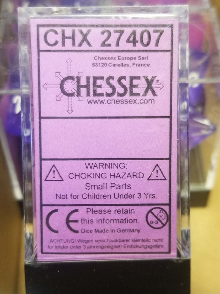 CHX 27407 7-Die Borealis Purple w/ White Numbers Set 7-Dice Chessex (Online Only)