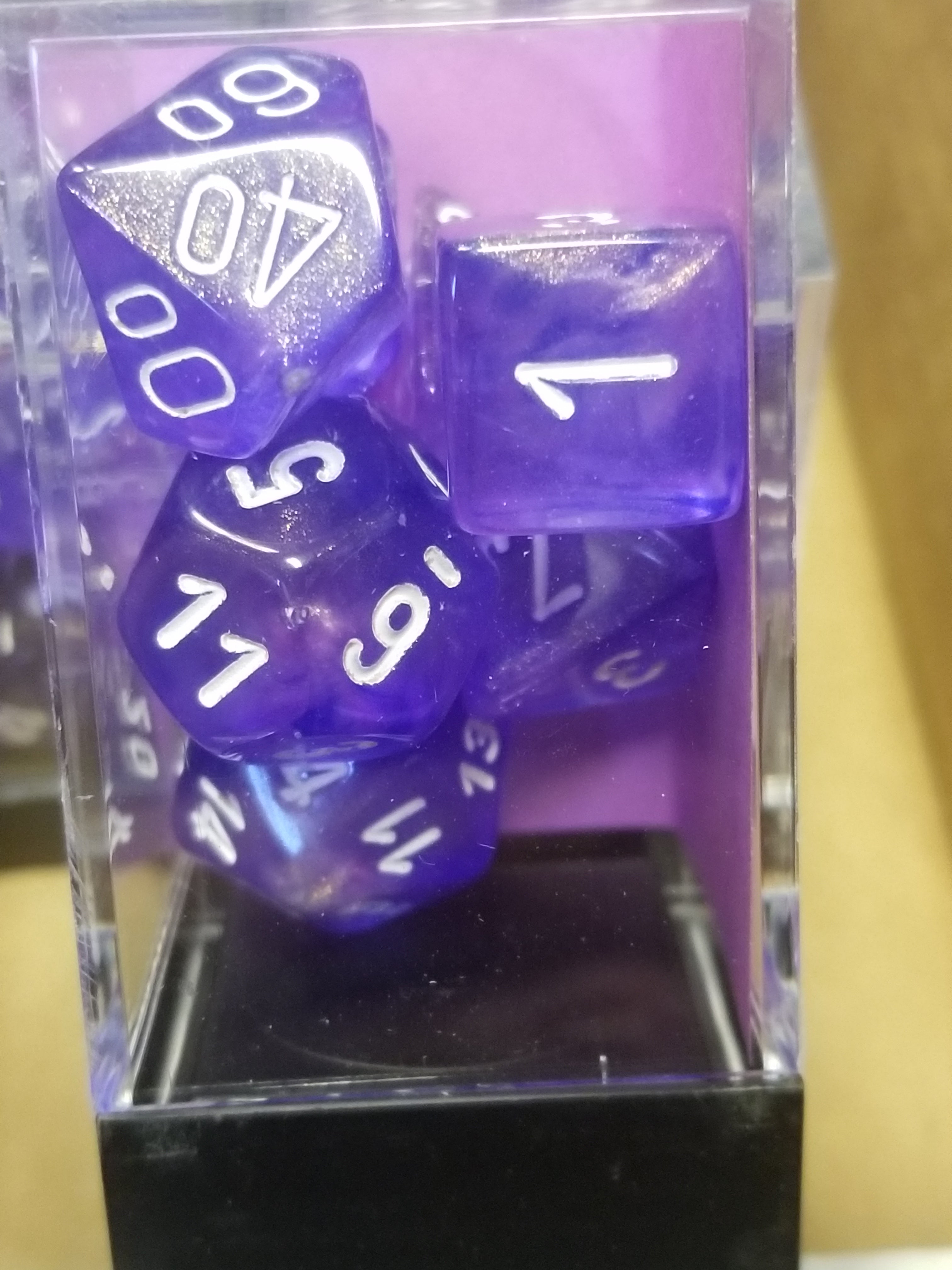 CHX 27407 7-Die Borealis Purple w/ White Numbers Set 7-Dice Chessex (Online Only)