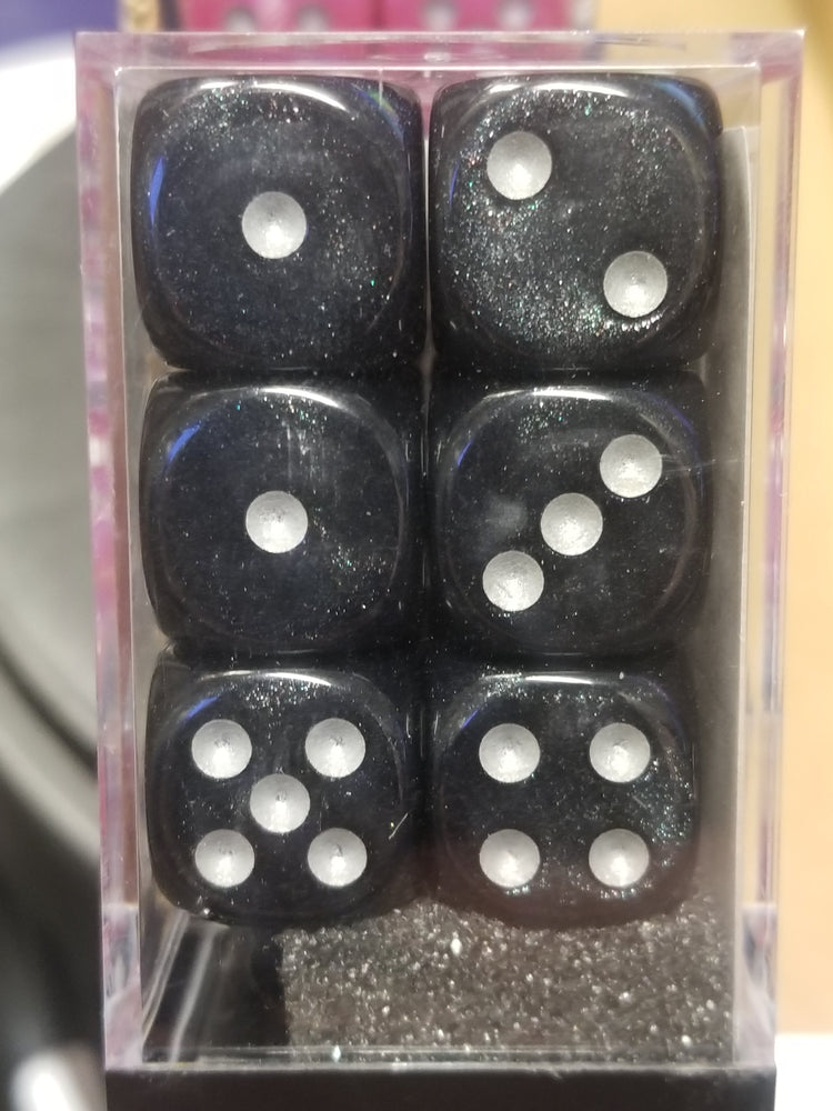 CHX 27628 16mm Block Borealis Smoke w/ Silver Pips Dice Set Chessex (Online Only)