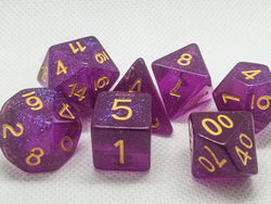 Time Walker | Purple w/Gold Glitter 7-Dice Set RPG Dice Set (Online Only)
