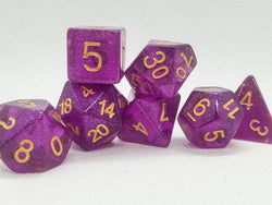 Time Walker | Purple w/Gold Glitter 7-Dice Set RPG Dice Set (Online Only)