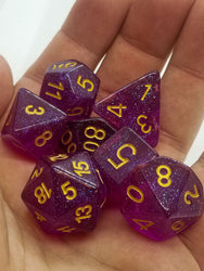 Time Walker | Purple w/Gold Glitter 7-Dice Set RPG Dice Set (Online Only)