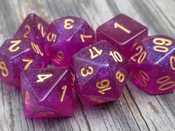 Time Walker | Purple w/Gold Glitter 7-Dice Set RPG Dice Set (Online Only)