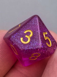 Time Walker | Purple w/Gold Glitter 7-Dice Set RPG Dice Set (Online Only)