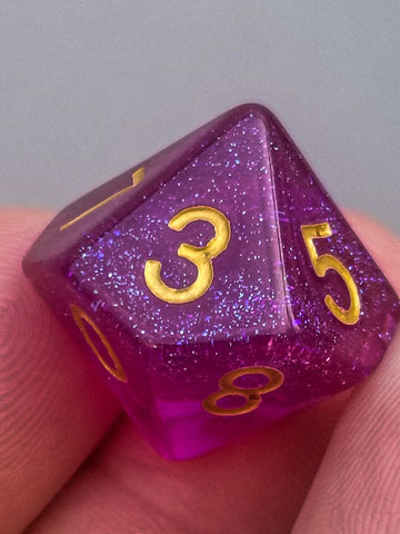 Time Walker | Purple w/Gold Glitter 7-Dice Set RPG Dice Set (Online Only)