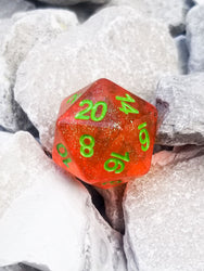 Time Walker | Orange w/Green Glitter 7-Dice Set RPG Dice Set (Online Only)
