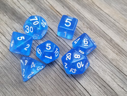 Time Walker | Blue w/White Glitter 7-Dice Set RPG Dice Set (Online Only)