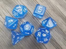 Time Walker | Blue w/White Glitter 7-Dice Set RPG Dice Set (Online Only)
