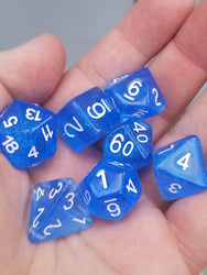 Time Walker | Blue w/White Glitter 7-Dice Set RPG Dice Set (Online Only)