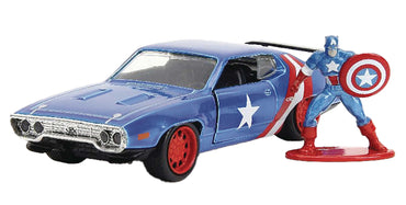 Marvel 71 Plymouth Gtx with Captain America Figure 1/32 Die-Cast