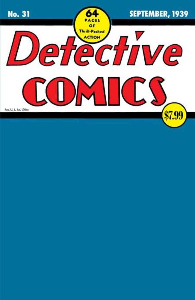 Detective Comics #31 Facsimile Edition Cover C Blank Card Stock Variant (Online Order Only)