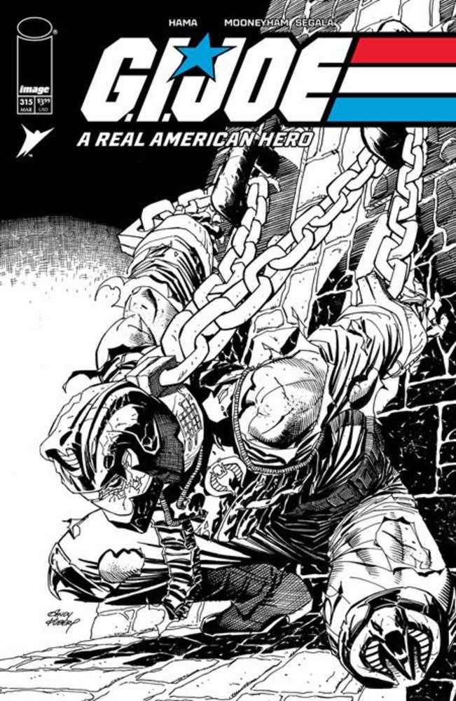G.I. Joe A Real American Hero #315 Cover B Andy Kubert Black & White Variant (Online Order Only)