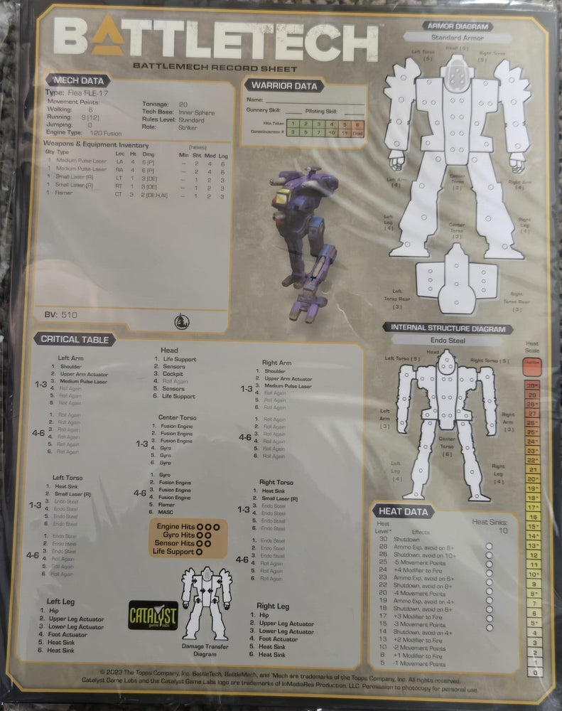 Battletech - Premium Record Sheets (Mercenaries) (Online Order Only)