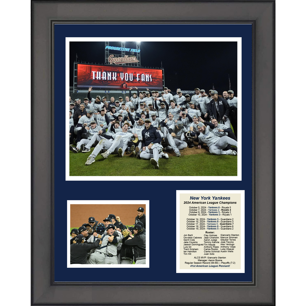 Framed New York Yankees 2024 American League ALCS Champions 11"x14" Three Photo Collage (ONLINE ORDER ONLY)