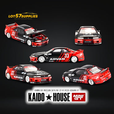 (Pre-Order) Mini-GT x KAIDO Nissan Skyline GT-R (R33) Kaido Works ADVAN 1:64 (ONLINE ORDER ONLY)