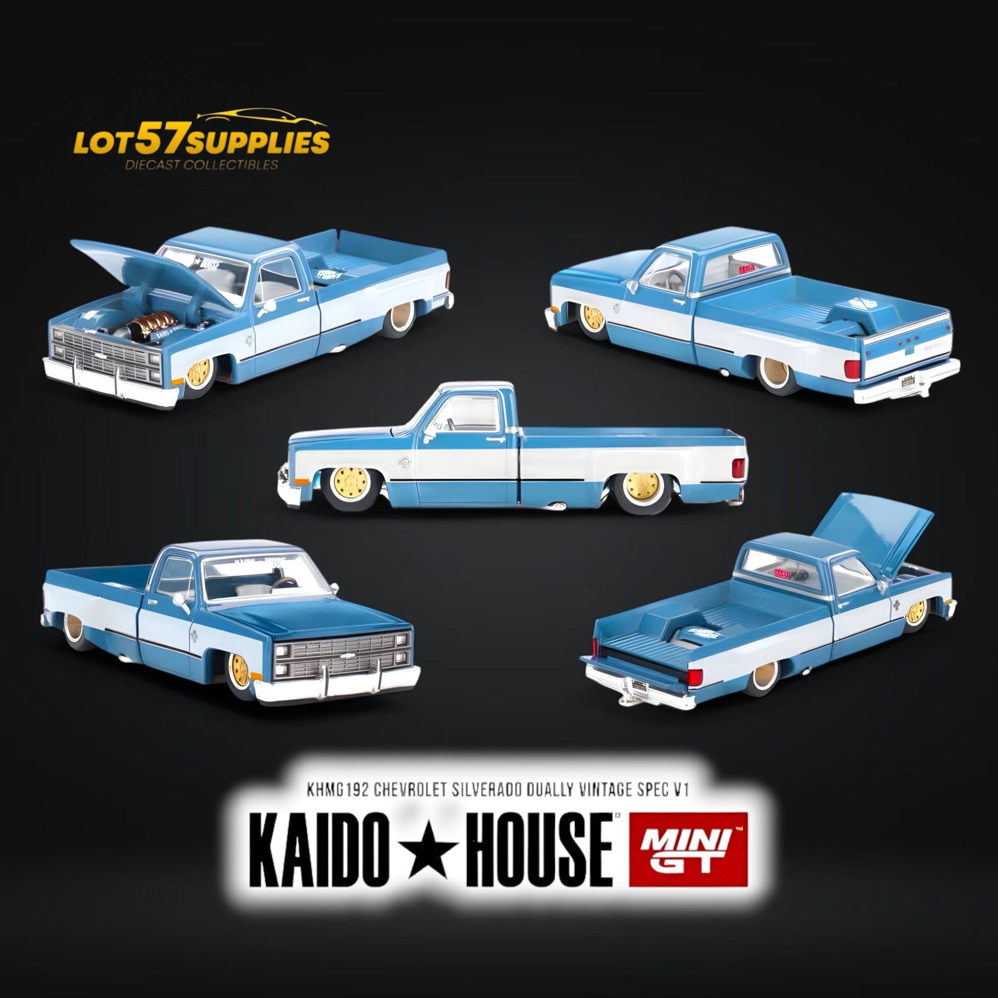 (Pre-Order) Mini-GT x KAIDO Chevrolet Silverado Dually Vintage Spec V1 1:64 (ONLINE ORDER ONLY)