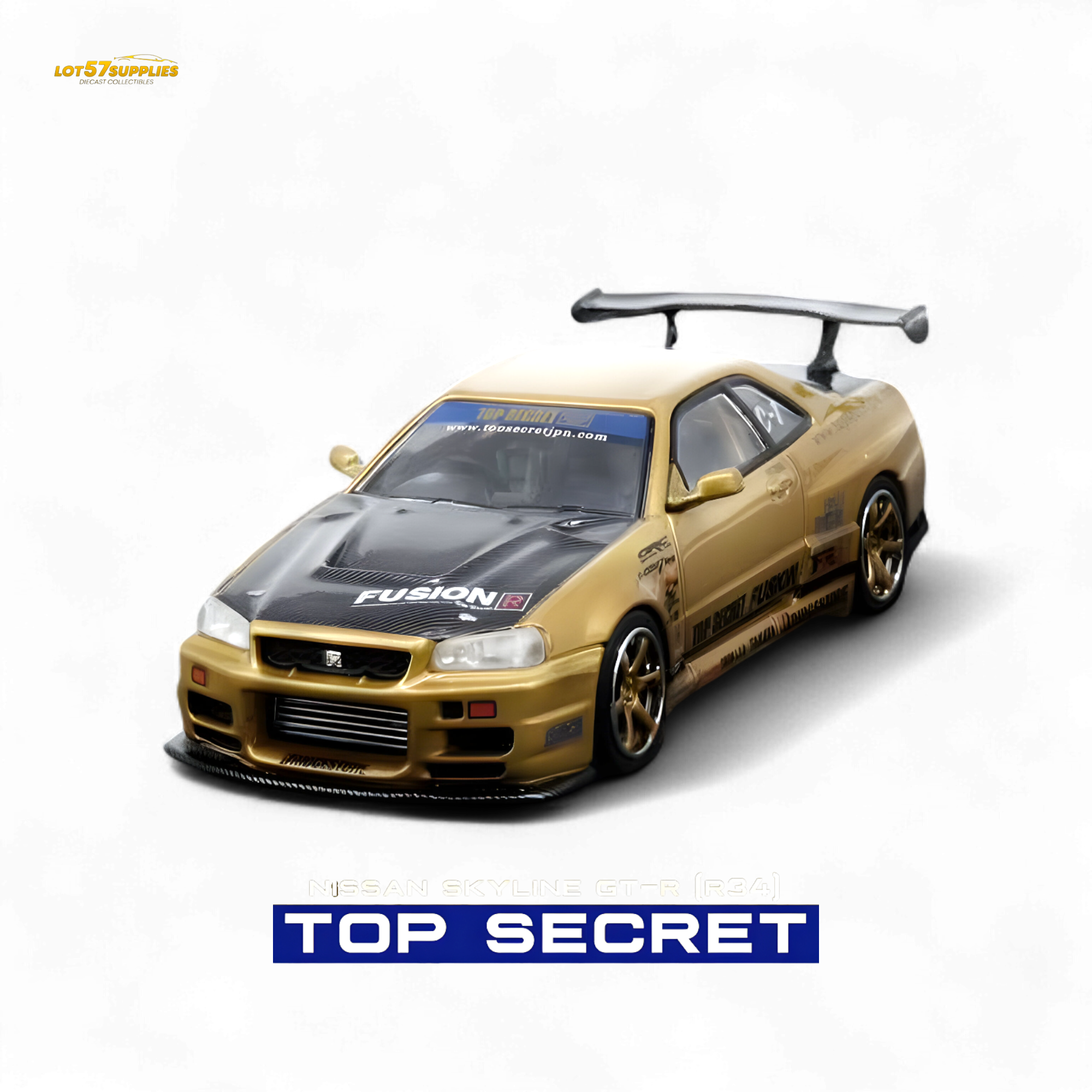 (Pre-Order) INNO64 TOP SECRET R34 GT-R - Gold 1/64 (ONLINE ORDER ONLY)