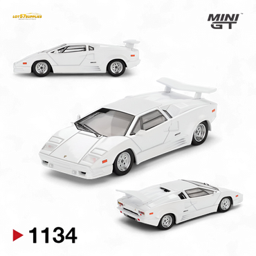 (Pre-Order) Mini-GT Lamborghini Countach 25th Anniversary - White 1:64 #1134 (ONLINE ORDER ONLY)