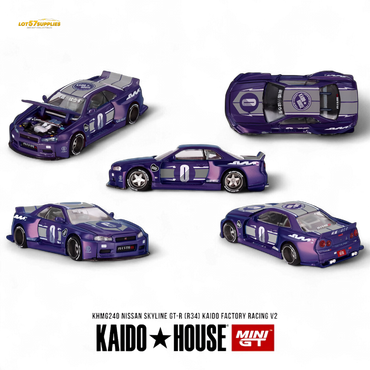 (Pre-Order) KAIDO Nissan Skyline GT-R R34 - RACING FACTORY V2 1:64 (ONLINE ORDER ONLY)