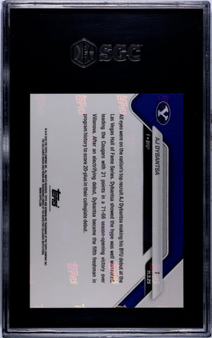 Graded 2025 Topps Bowman U Now AJ Dybantsa #1 Rookie RC Basketball Card SGC 10 Gem Mint (ONLINE ORDER ONLY)