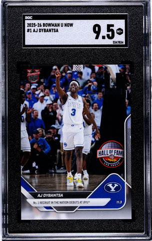 Graded 2025 Topps Bowman U Now AJ Dybantsa #1 Rookie RC Basketball Card SGC 9.5 Mint+ (ONLINE ORDER ONLY)