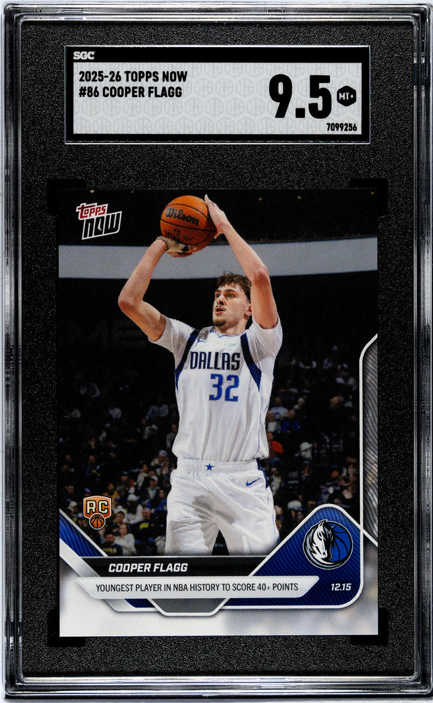 Graded 2025 Topps Now Cooper Flagg #86 Rookie RC Basketball Card SGC 9.5 Mint+ (ONLINE ORDER ONLY)