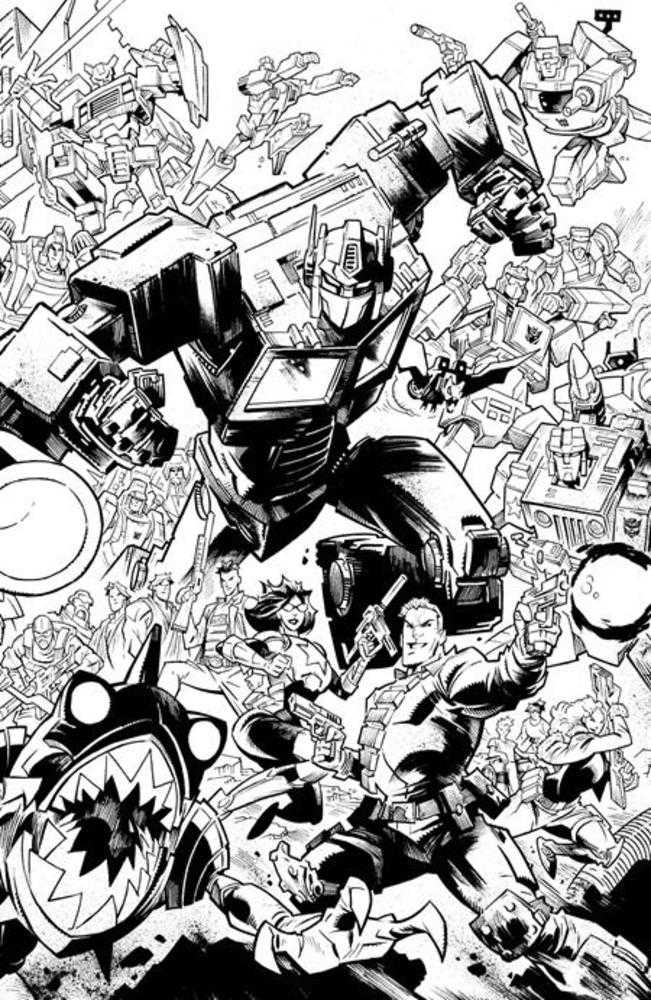 G.I. Joe #8 Cover H Jason Howard Energon Universe Second Anniversary Black & White Variant (Online Order Only)