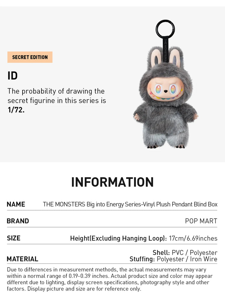 [In Stock] POPMART THE MONSTERS Big into Energy Series-Vinyl Plush Pendant Blind Box Labubu (SEALED) (ONLINE ORDER ONLY)