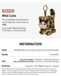[IN STOCK] POPMART CRYBABY Wild but Cutie Series - Vinyl Plush Pendant Blind Box (ONLINE ORDER ONLY)