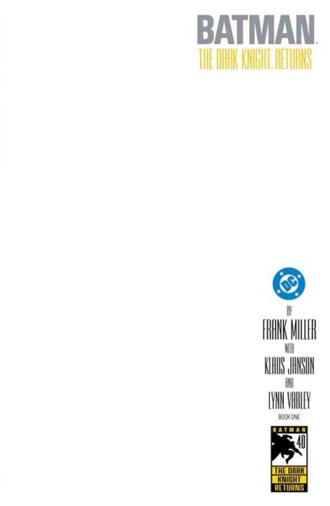 Batman The Dark Knight Returns #1 (Of 4) Facsimile Edition Cover E Blank Card Stock Variant (ONLINE ORDER ONLY)