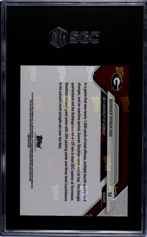 Graded 2025 Topps Bowman U Now Gunner Stockton #12 Orange Foil /25 Rookie RC Football Card SGC 10 Gem Mint (ONLINE ORDER ONLY)