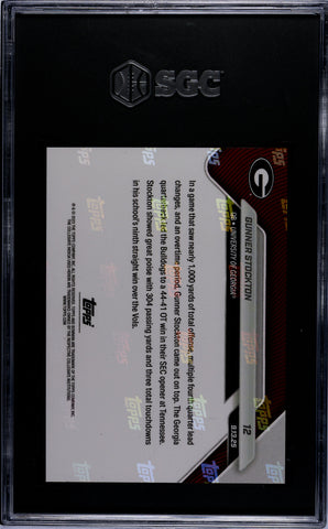 Graded 2025 Topps Bowman U Now Gunner Stockton #12 Rookie RC Football Card SGC 10 Gem Mint (ONLINE ORDER ONLY)