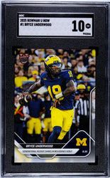 Graded 2025 Topps Bowman U Now Bryce Underwood #1 Generational Recruit Shines in Wolverines Debut Rookie RC Football Card SGC 10 Gem Mint (ONLINE ORDER ONLY)