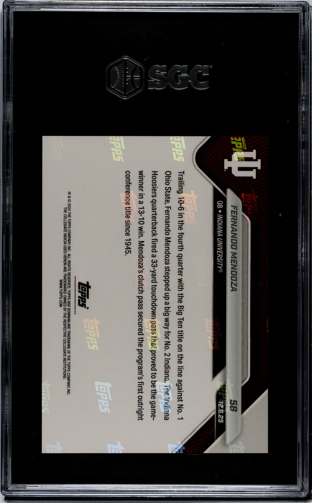 Graded 2025 Topps Bowman U Now Fernando Mendoza #58 Rookie RC Football Card SGC 8 Near Mint (ONLINE ORDER ONLY)
